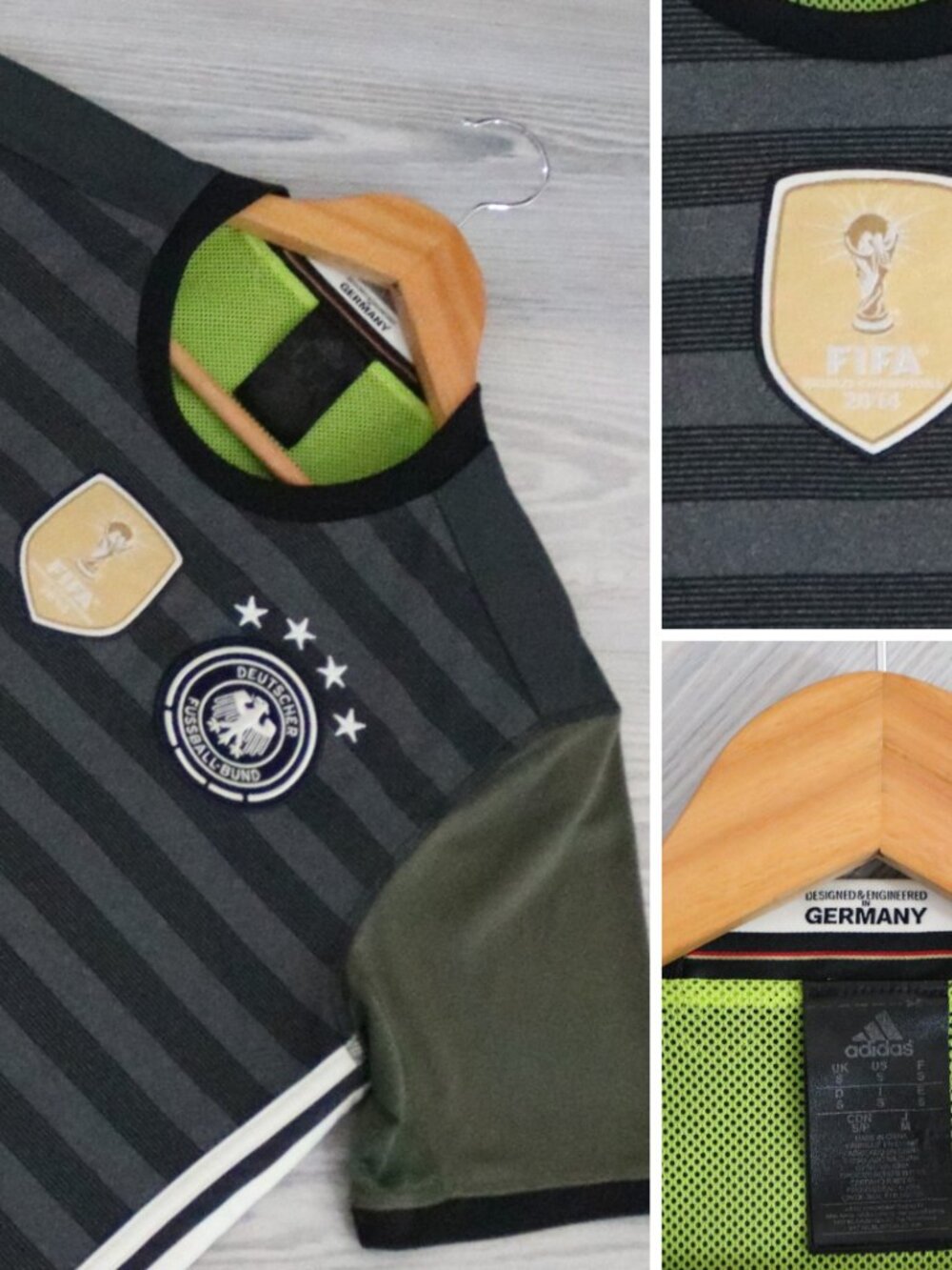 adidas x Germany Deutschland Away Jersey Size S 2014 Charcoal World Cup Champs